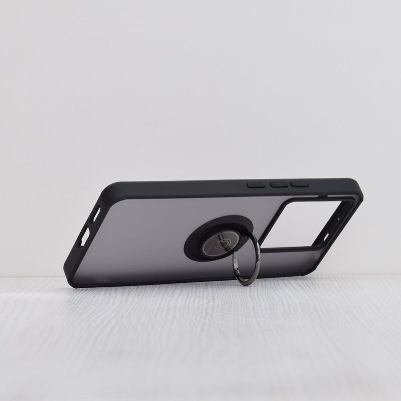 Husa Xiaomi Poco X6 Techsuit Glinth cu inel suport stand magnetic, negru