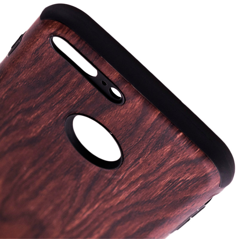 Husa iPhone 7 Plus TPU Wood Texture - Maro