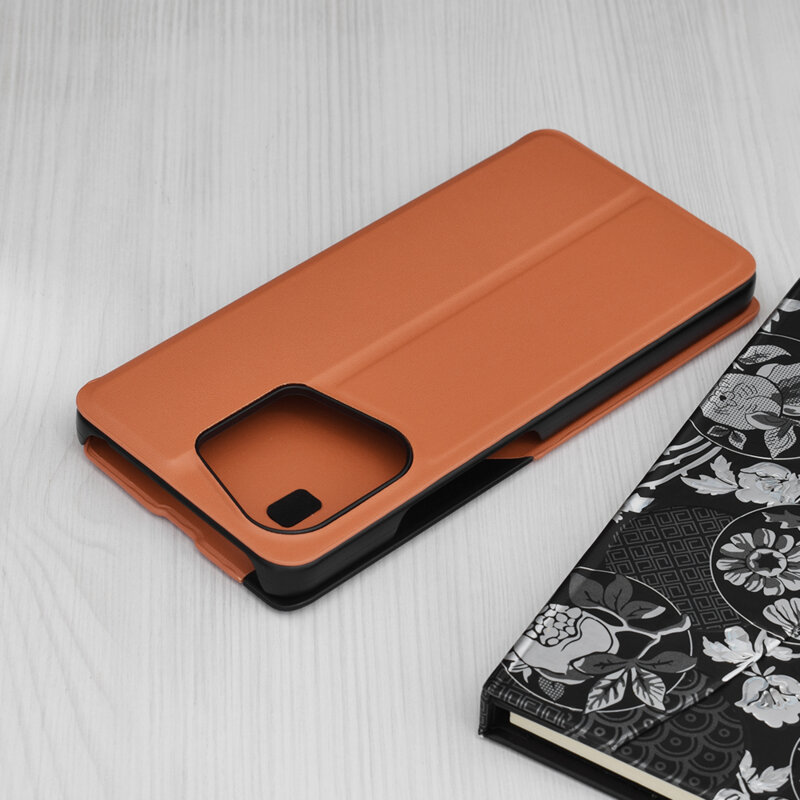 Husa Xiaomi Poco M6 Pro 4G Eco Leather View flip tip carte, portocaliu
