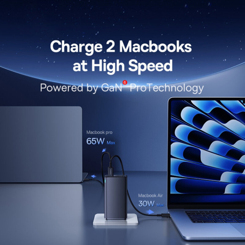 Incarcator GaN6 USB, Type-C + cablu Type-C Baseus, 100W, P10162705112-00