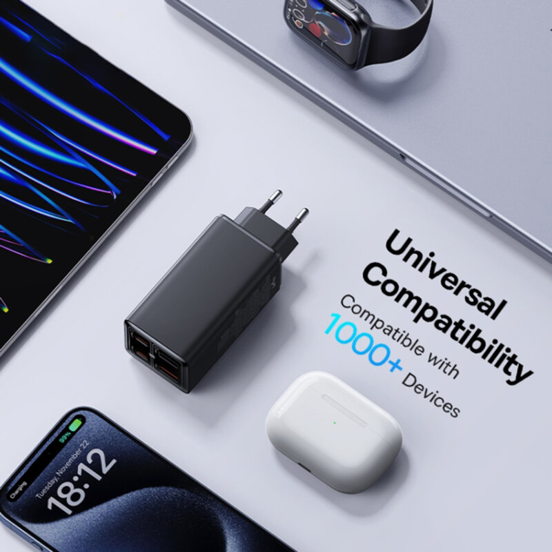 Incarcator GaN6 USB, Type-C + cablu Type-C Baseus, 100W, P10162705112-00