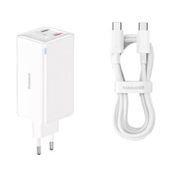 Incarcator GaN6 USB, Type-C + cablu Type-C Baseus, 100W, P10162705212-00