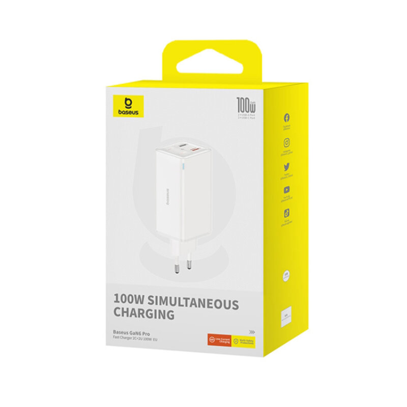 Incarcator GaN6 USB, Type-C + cablu Type-C Baseus, 100W, P10162705212-00