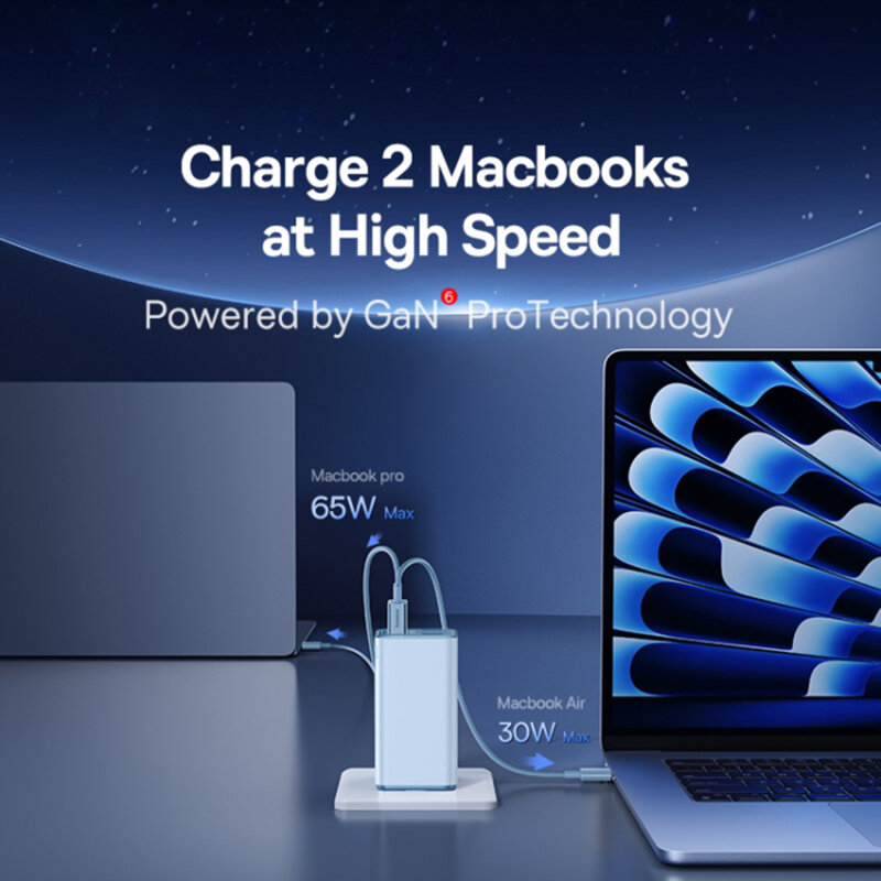 Incarcator GaN6 USB, Type-C + cablu Type-C Baseus, 100W, P10162705312-00