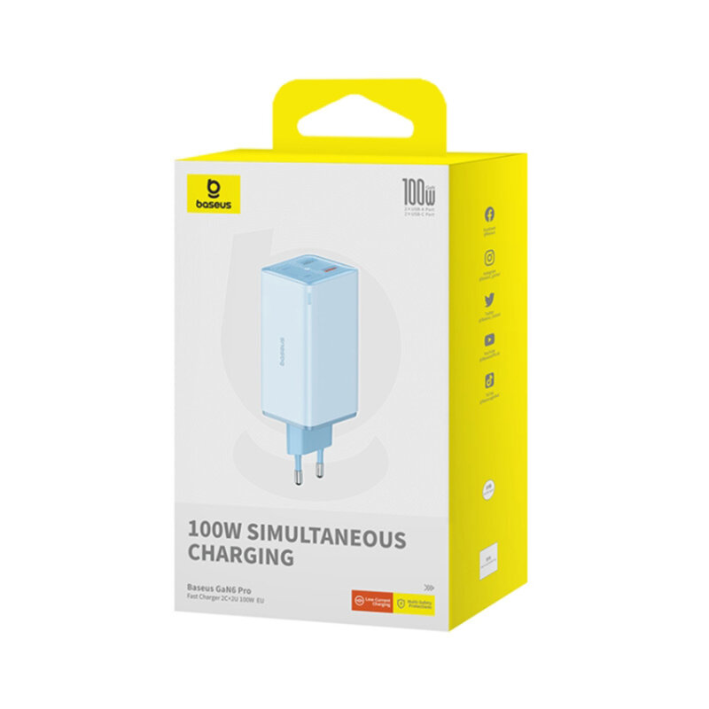 Incarcator GaN6 USB, Type-C + cablu Type-C Baseus, 100W, P10162705312-00