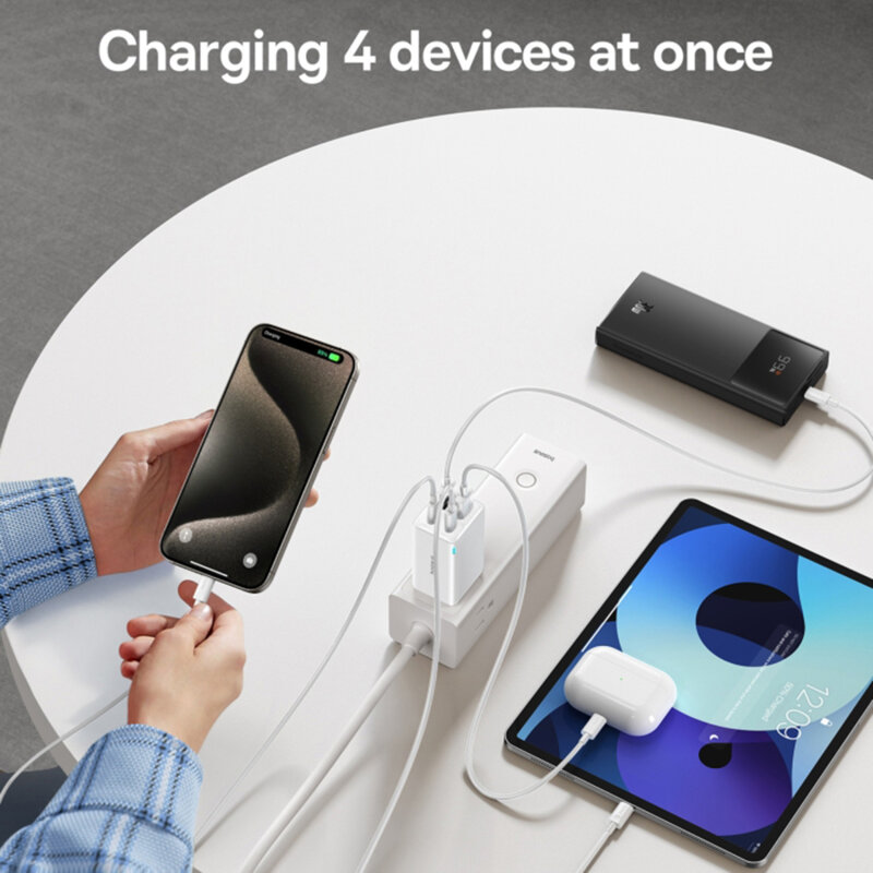 Incarcator priza US 65W GaN6 USB, Type-C + cablu Type-C Baseus, P10162702213-00