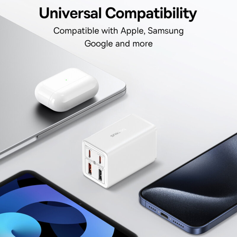 Incarcator priza US 65W GaN6 USB, Type-C + cablu Type-C Baseus, P10162702213-00