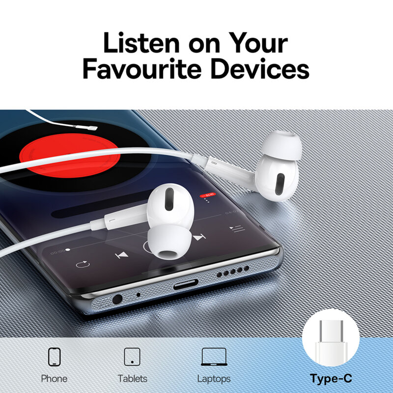 Casti audio in-ear cu fir Type-C Baseus Encok C18, NGCR030102