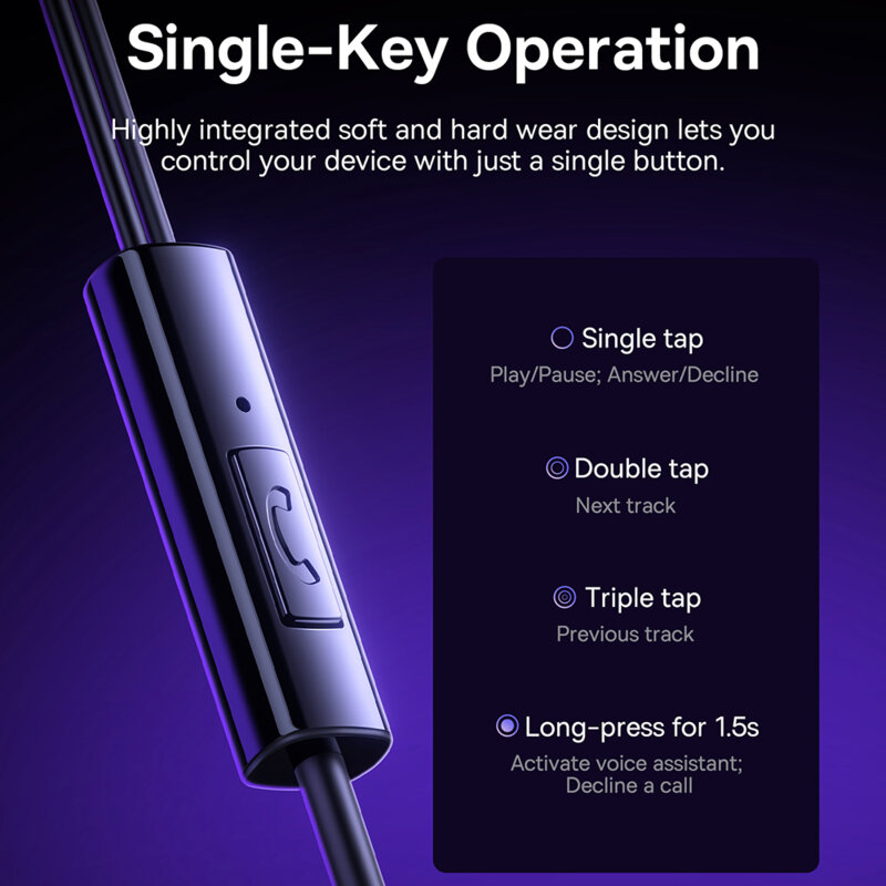 Casti audio in-ear cu fir Type-C Baseus Encok CZ11, negru