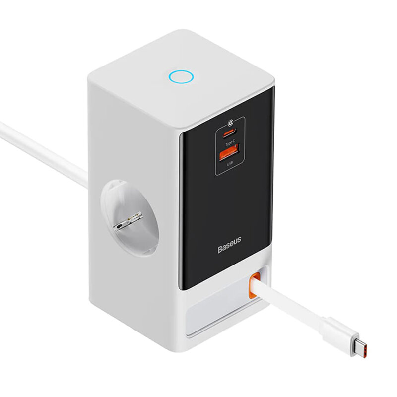 Prelungitor priza Shuko 65W USB, 2xType-C Baseus, PSLR000602