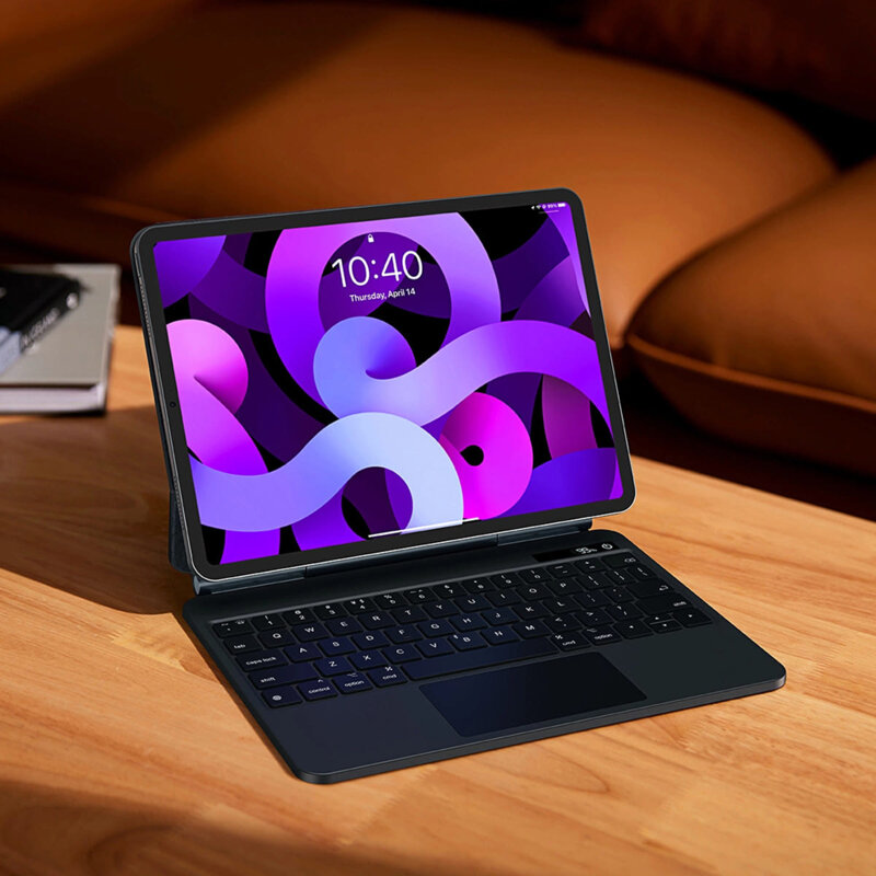 Husa magnetica cu tastatura iPad Air 5 (2022) Baseus Brilliance Display, gri