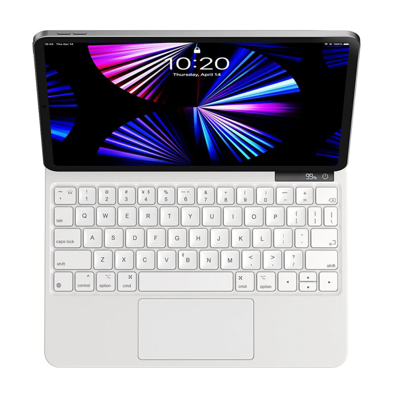 Husa magnetica cu tastatura iPad Air 5 (2022) Baseus Brilliance Display, alb