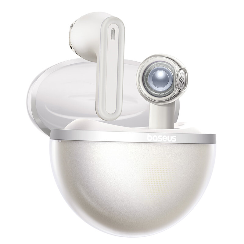 Earbuds, casti wireless half-in-ear TWS Baseus Bowie E5, alb