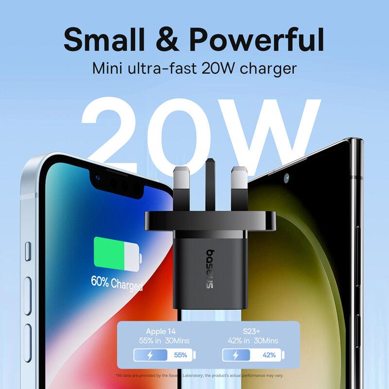 Incarcator priza Anglia, Type-C Baseus, 20W, P10110907113-00