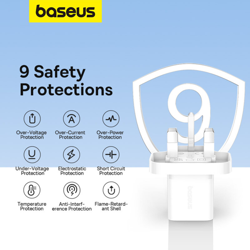 Incarcator priza Anglia, Type-C Baseus, 20W, P10110907213-00