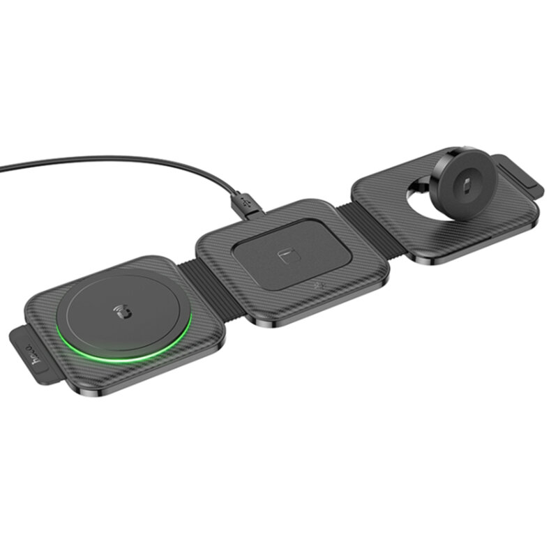 Statie de incarcare telefoane, casti, ceas Hoco CQ4, 15W, negru