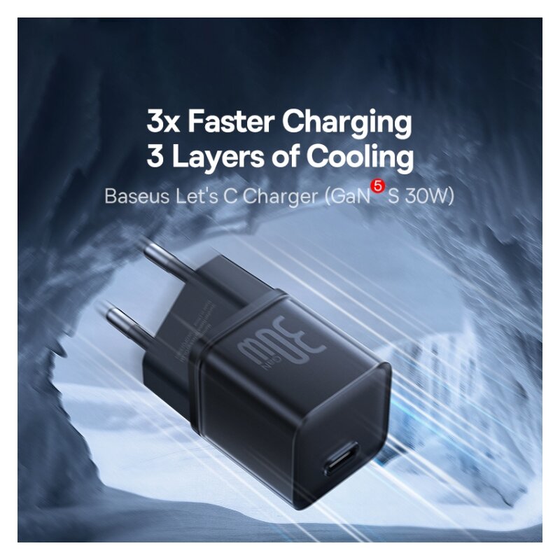 Incarcator priza GaN5S Type-C Baseus, 30W, P10162504113-00