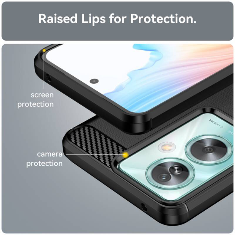 Husa OnePlus Nord N30 SE Techsuit Carbon Silicone, negru