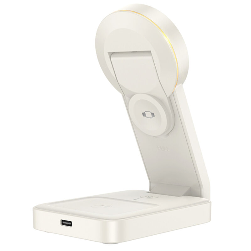 Statie incarcare MagSafe Hoco CQ3, iPhone, iWatch, AirPods, alb