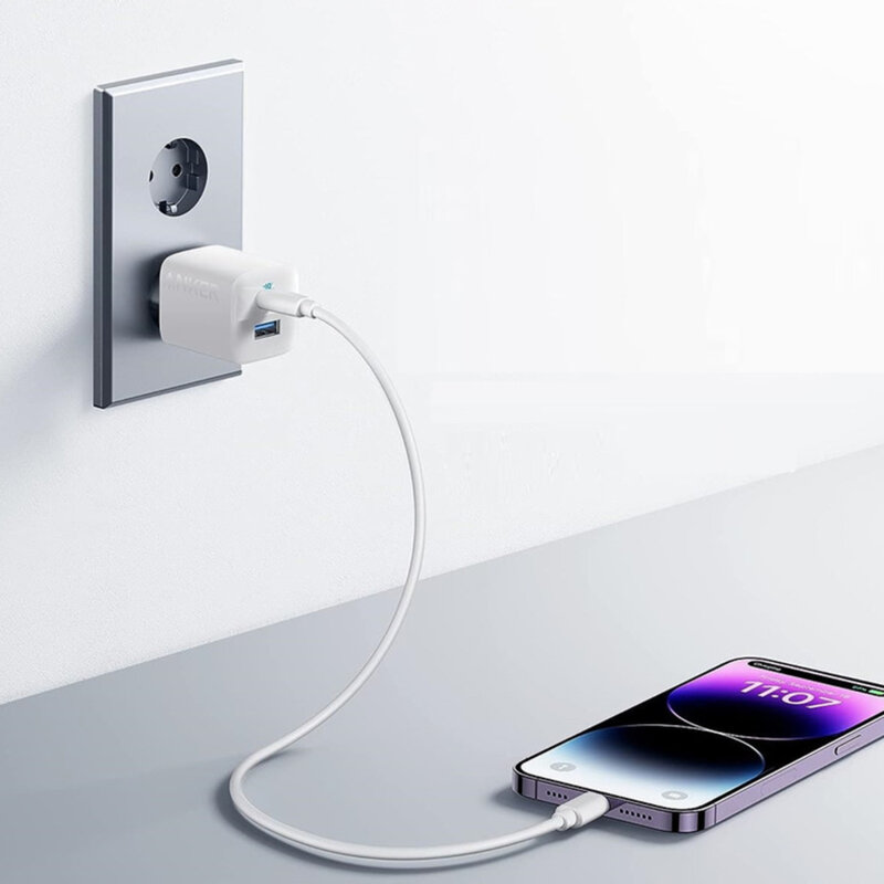 Incarcator priza 33W, Type-C, USB Anker 323, alb