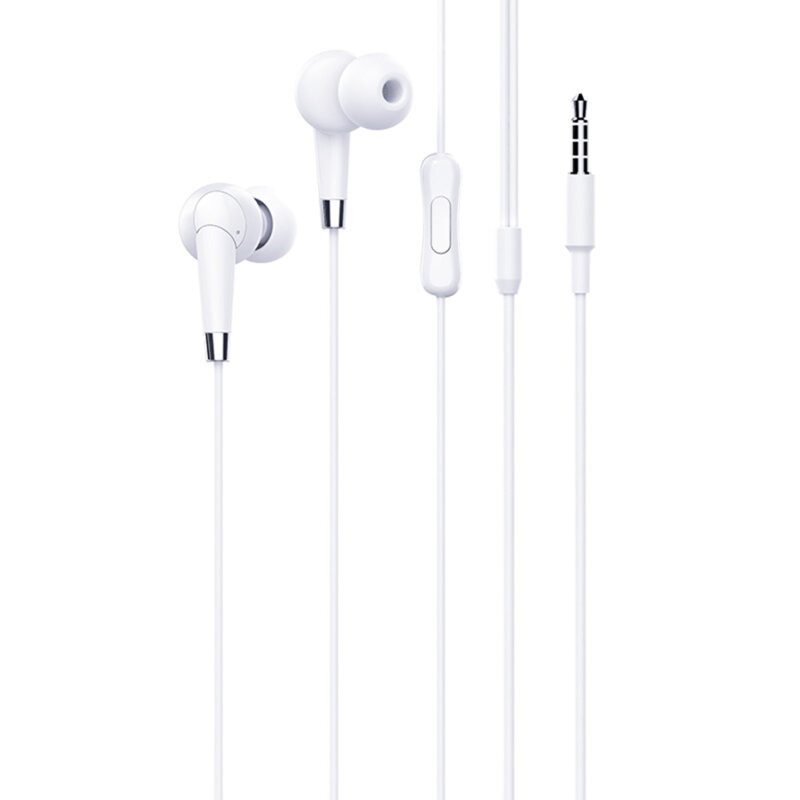 Casti stereo Jack 3.5mm cu microfon Hoco M58, 1.2m, alb