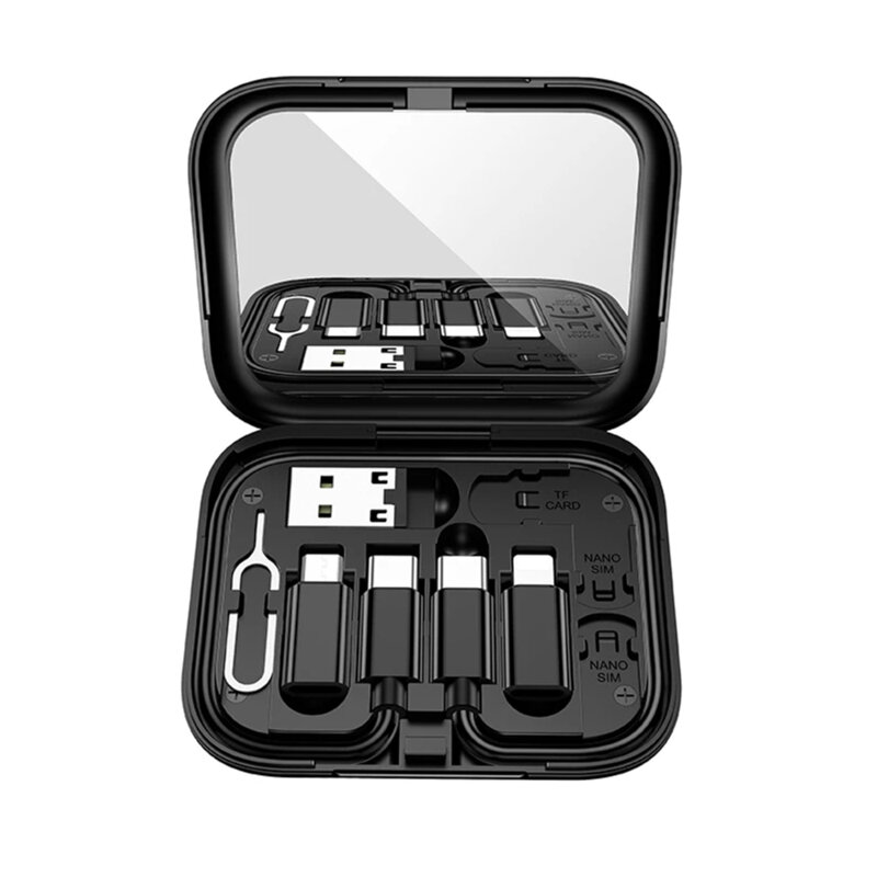 Set cablu + adaptoare Micro-USB, Type-C, iPhone, USB Hoco U114