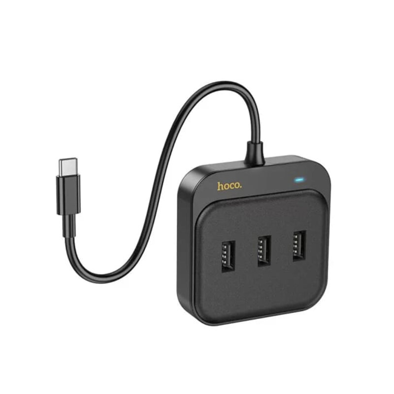 Adaptor Ethernet RJ45 USB-C Hoco HB35, 0.2m, negru