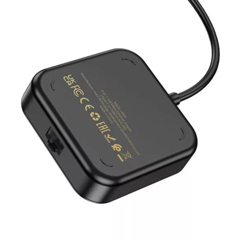 Adaptor Ethernet RJ45 USB-C Hoco HB35, 0.2m, negru