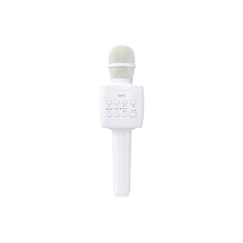 Microfon portabil wireless karaoke Hoco BK5, 5W, LED, alb
