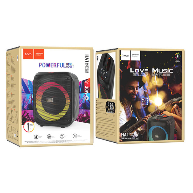 Boxa karaoke cu microfon portabila Bluetooth RGB Hoco HA1