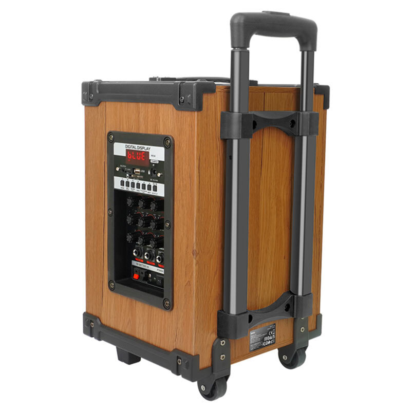 Boxa karaoke cu 2 microfoane Hoco HA2, cu lumini RGB, TWS