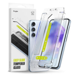 [Pachet 2x] Folie sticla Samsung Galaxy A55 5G Ringke Easy Slide Tempered Glass, transparenta