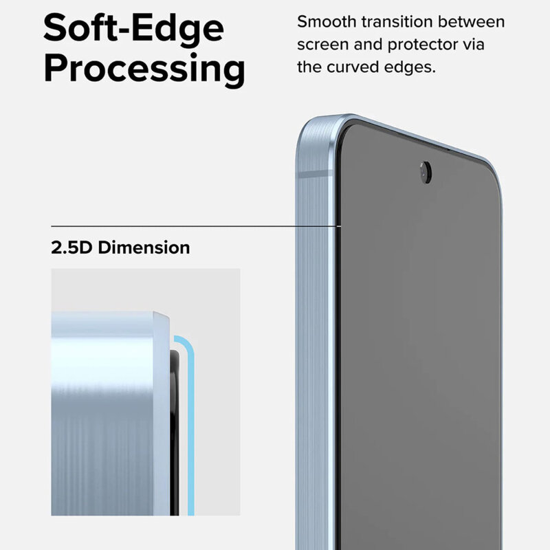 [Pachet 2x] Folie sticla Samsung Galaxy A55 5G Ringke Easy Slide Tempered Glass, transparenta