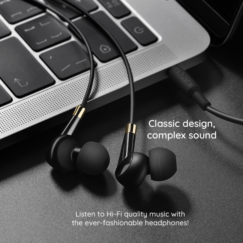 Casti stereo Jack 3.5mm cu microfon Hoco M58, 1.2m, alb