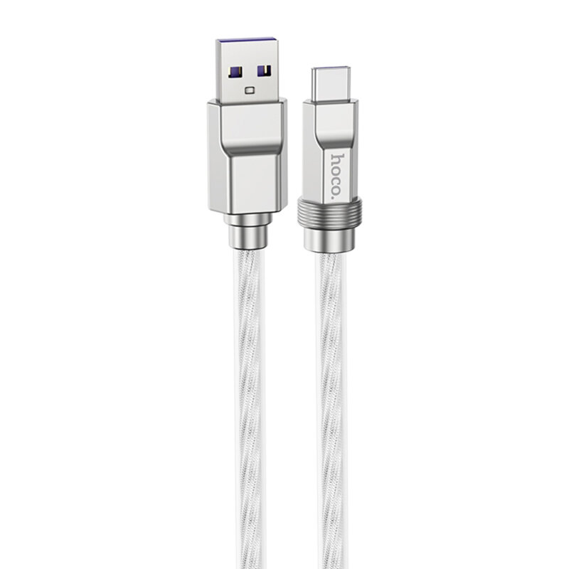 Cablu Super Fast Charge USB Type-C PD100W Hoco U113, 1m, argintiu