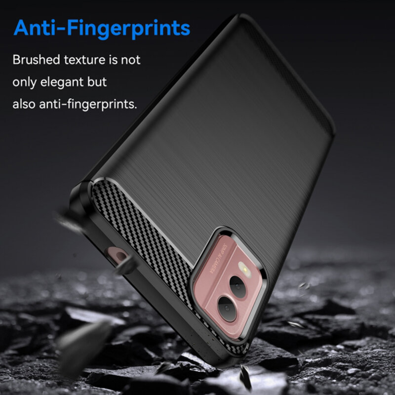 Husa Nokia C32 Techsuit Carbon Silicone, negru