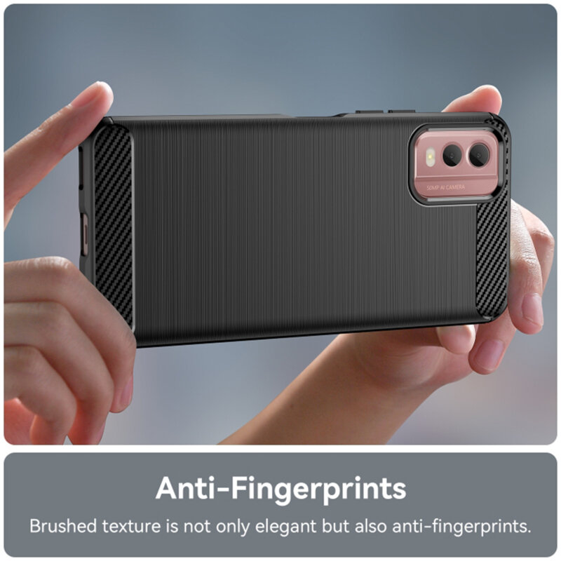 Husa Nokia C32 Techsuit Carbon Silicone, negru