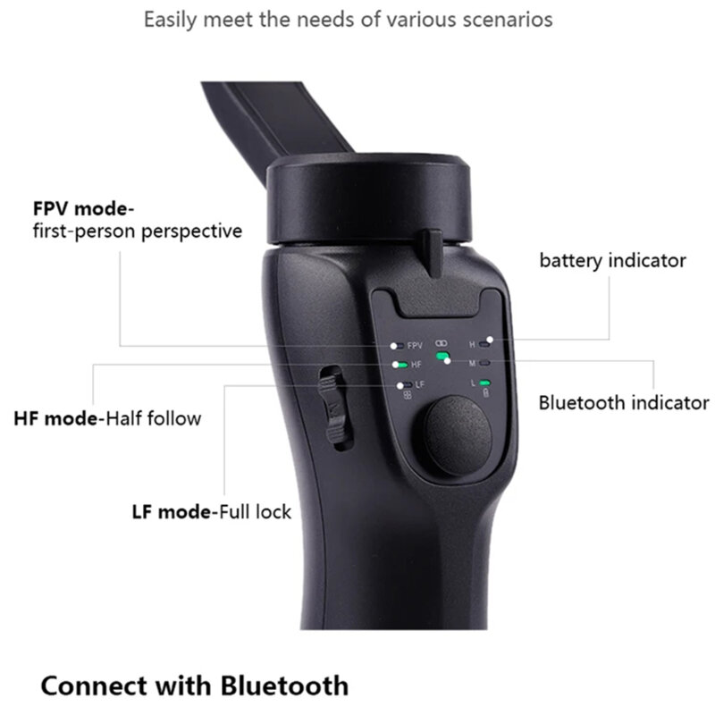 Gimbal stabilizator pentru telefon Bluetooth Techsuit F8
