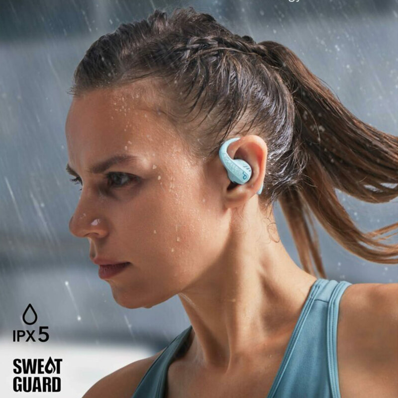 Casti wireless Bluetooth pentru sport Anker AeroFit Pro, albastru