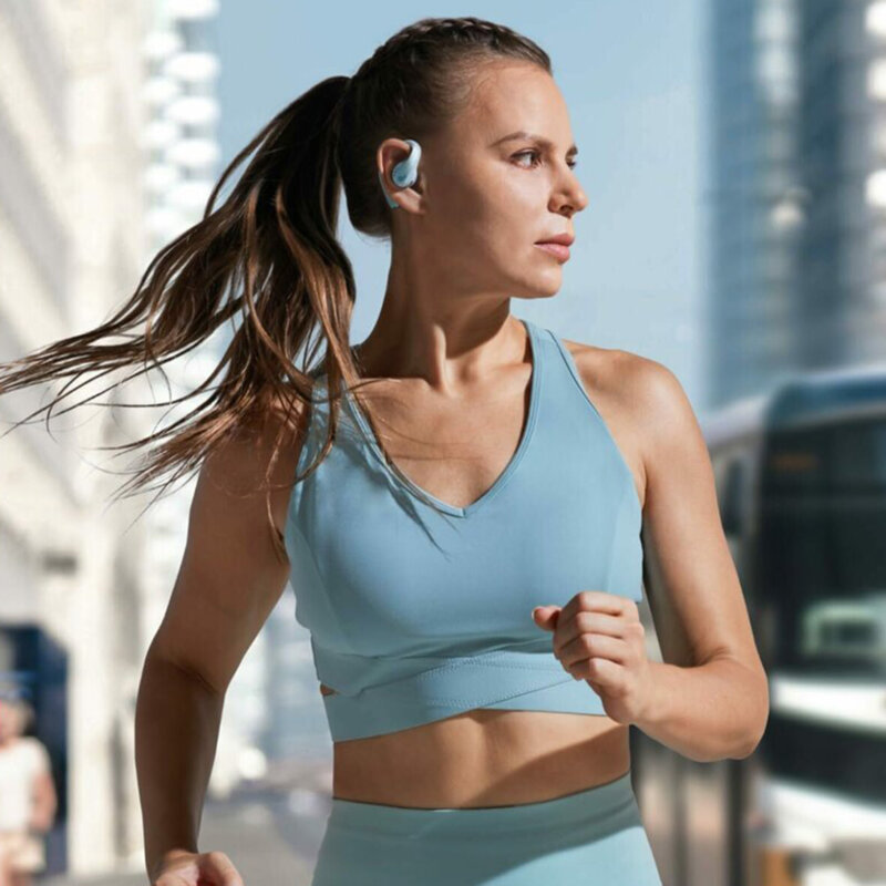 Casti wireless Bluetooth pentru sport Anker AeroFit Pro, albastru