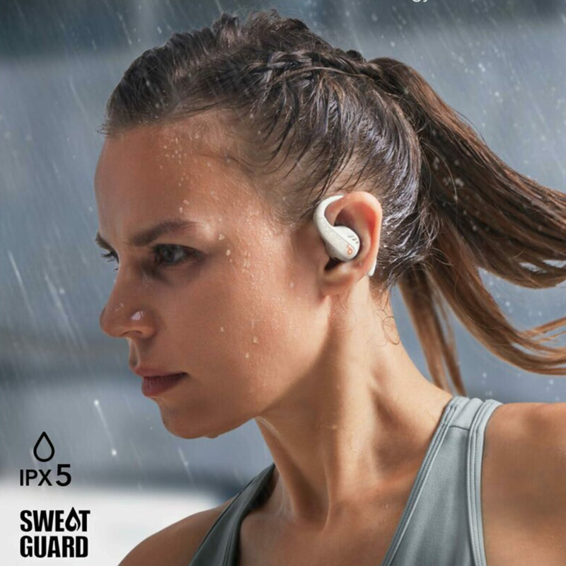 Casti wireless Bluetooth pentru sport Anker AeroFit Pro, alb