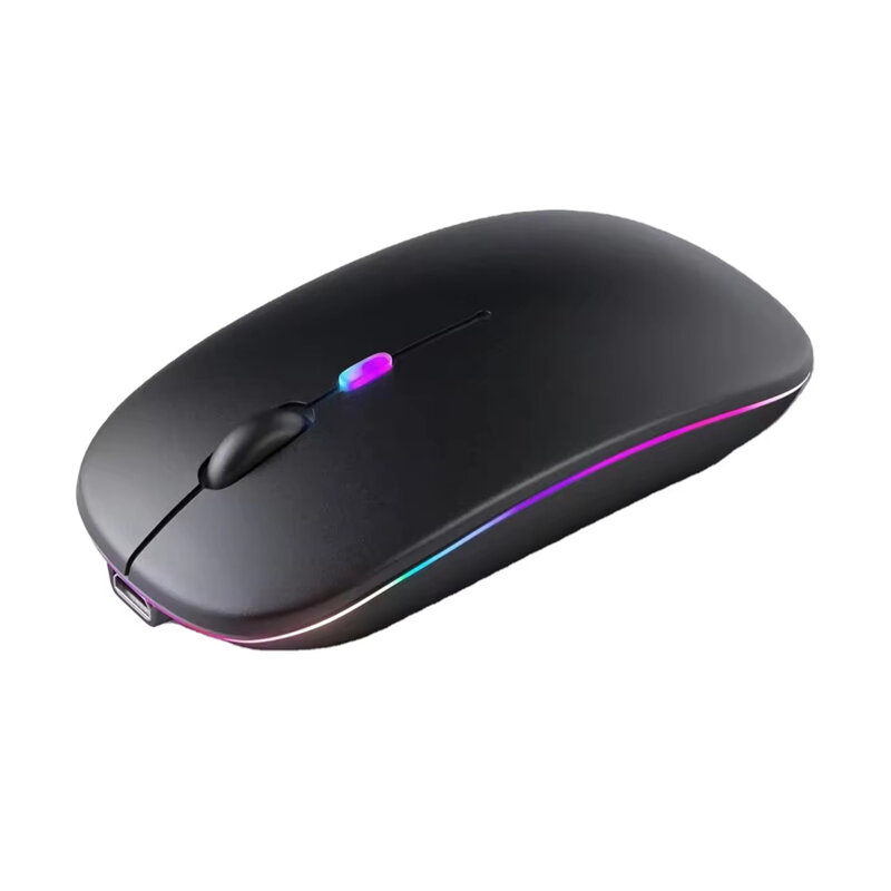 Mouse gaming RGB wireless silentios + cablu incarcare Techsuit M1