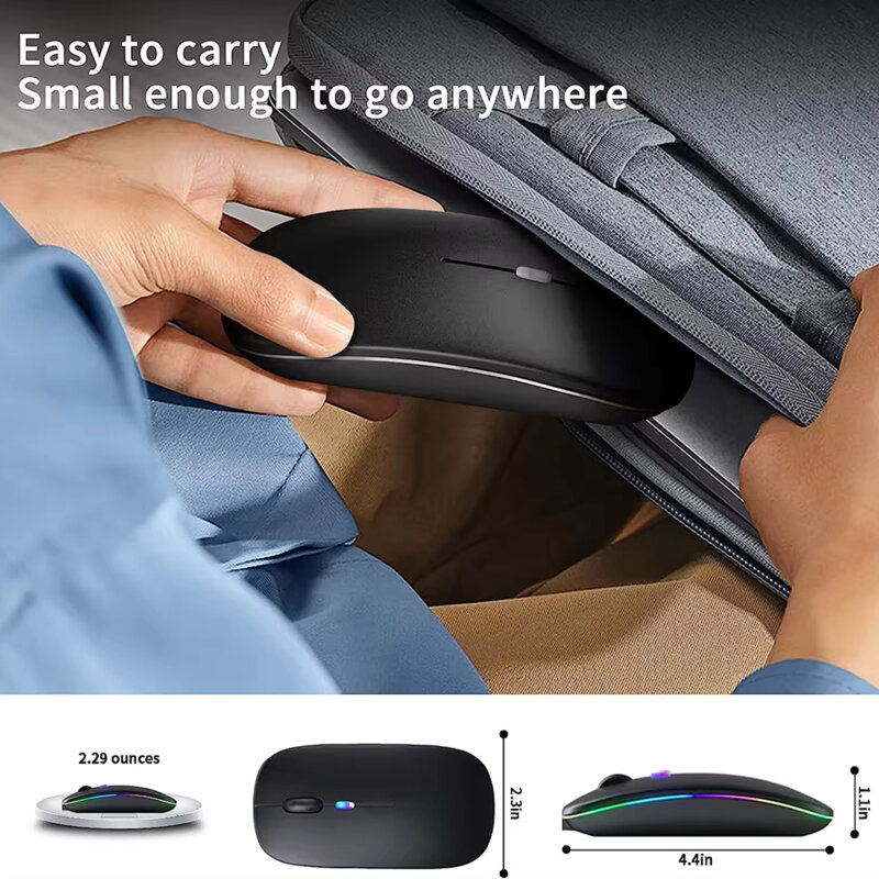 Mouse gaming RGB wireless silentios + cablu incarcare Techsuit M1