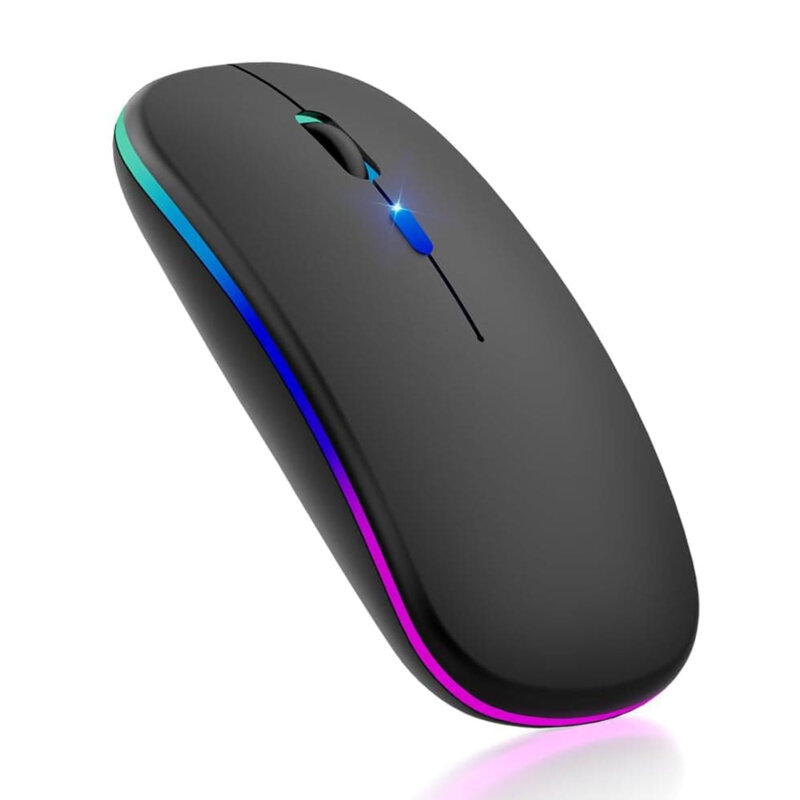 Mouse gaming RGB wireless silentios + cablu incarcare Techsuit M1