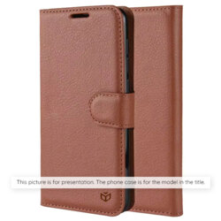 Husa iPhone 13 Pro Techsuit Leather Folio, maro