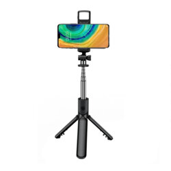 Selfie stick mini cu Bluetooth, telecomanda, LED Techsuit S03-S