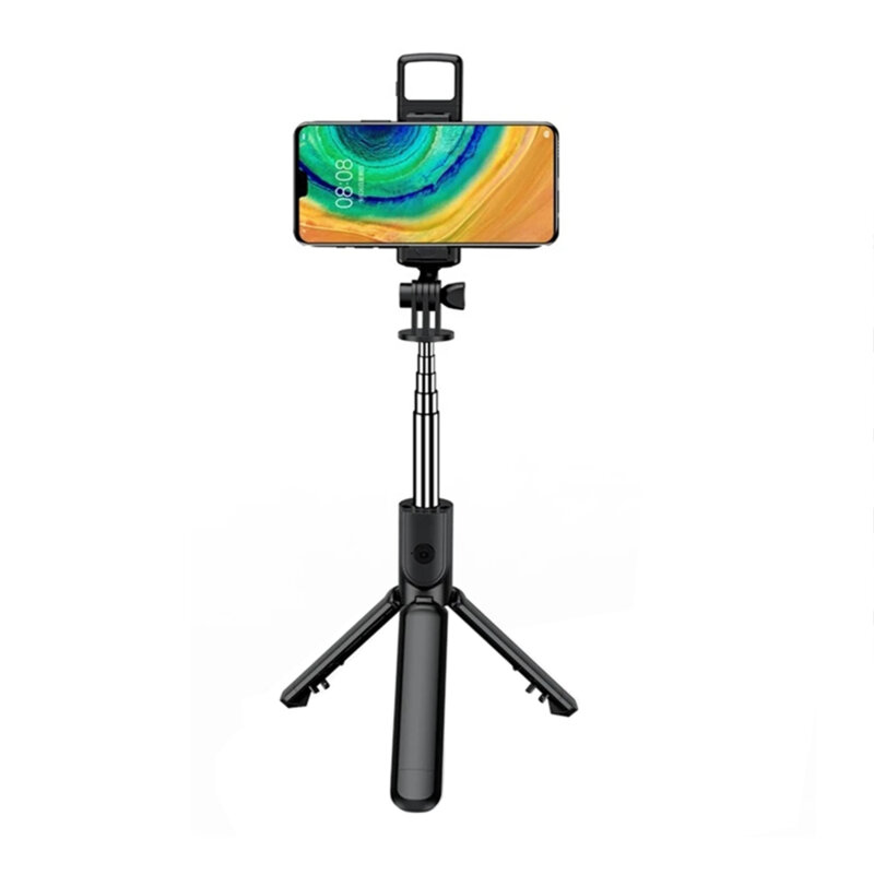 Selfie stick mini cu Bluetooth, telecomanda, LED Techsuit S03-S