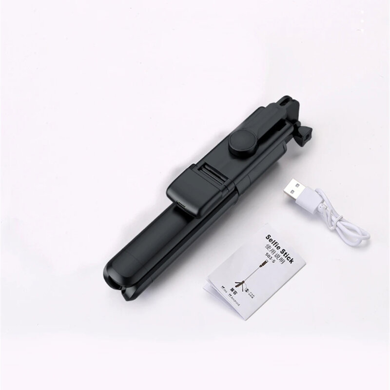 Selfie stick mini cu Bluetooth, telecomanda, LED Techsuit S03-S