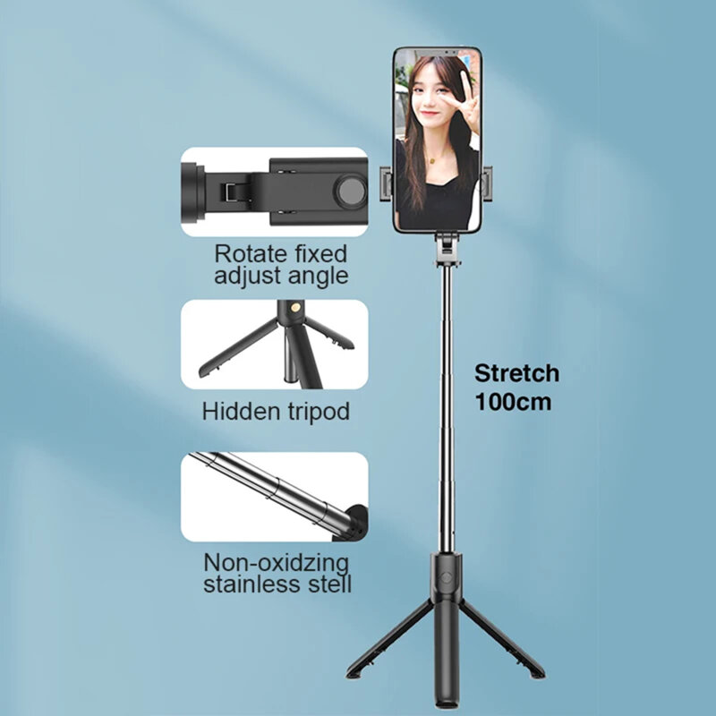 Selfie stick Bluetooth cu telecomanda Techsuit S05, 100cm