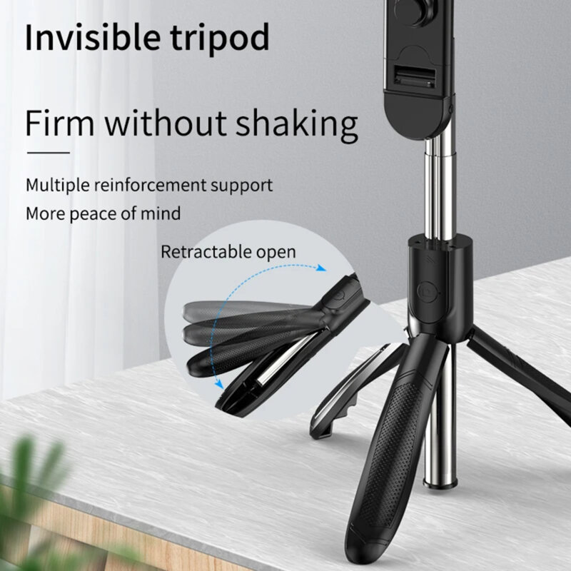 Selfie stick Bluetooth cu telecomanda si LED Techsuit S01-S